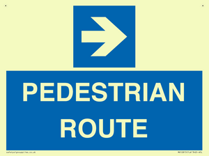 PEDESTRIAN ROUTE - right arrow